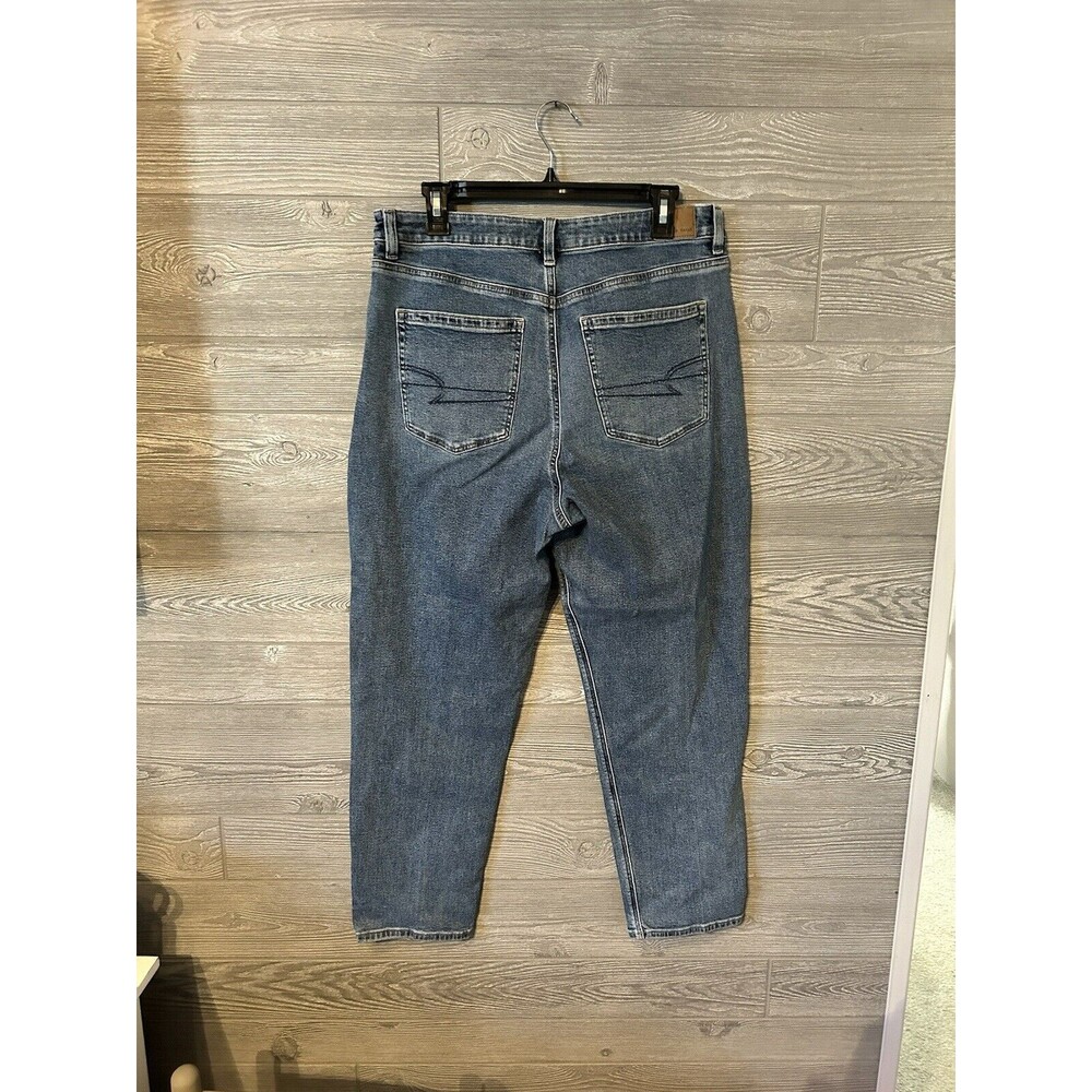 American Eagle Jeans Women 14 Mom Jeans Denim Medium Wash Straight Leg